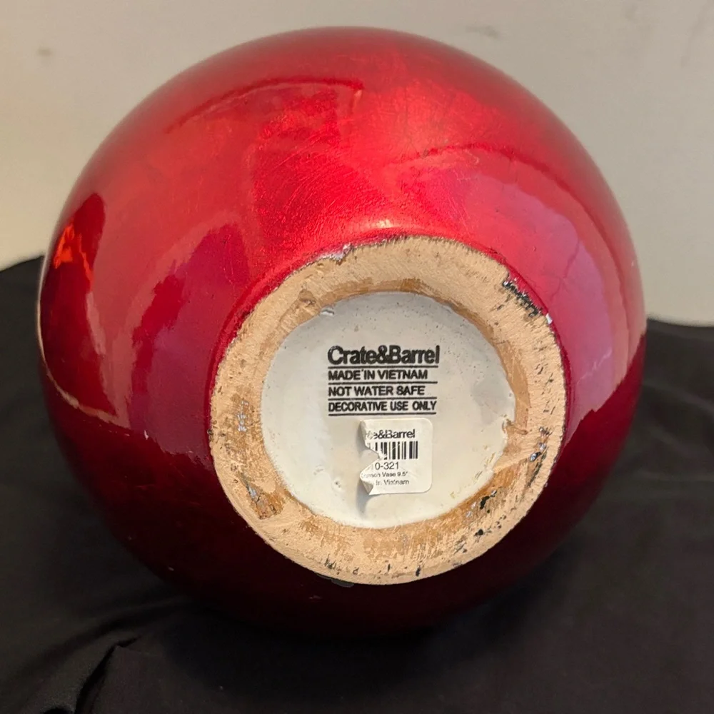 Crate&Barrel Radiant Red Vase